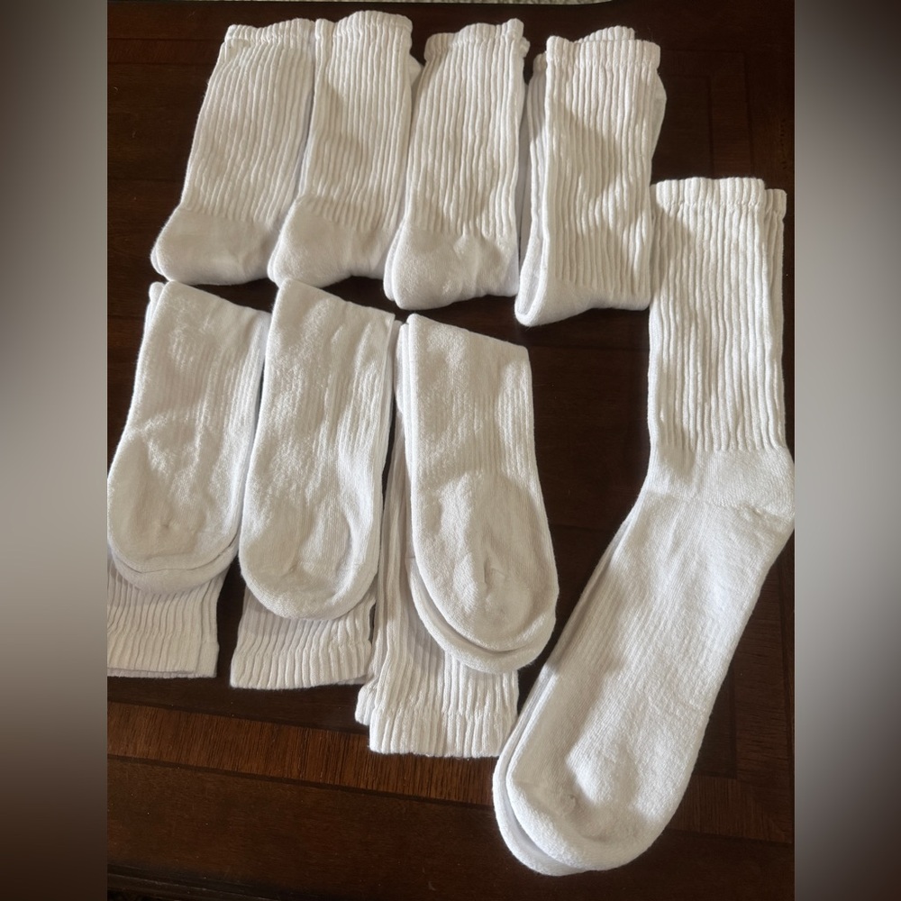 NWOT White Men's Crew Socks-Size 13-15